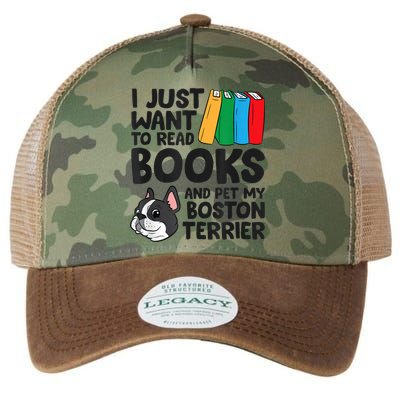 I Just Want To Read Books And Pet My Boston Terrier Legacy Tie Dye Trucker Hat