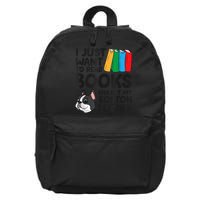 I Just Want To Read Books And Pet My Boston Terrier 16 in Basic Backpack