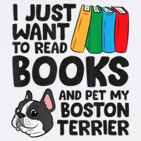 I Just Want To Read Books And Pet My Boston Terrier Sustainable Bucket Hat