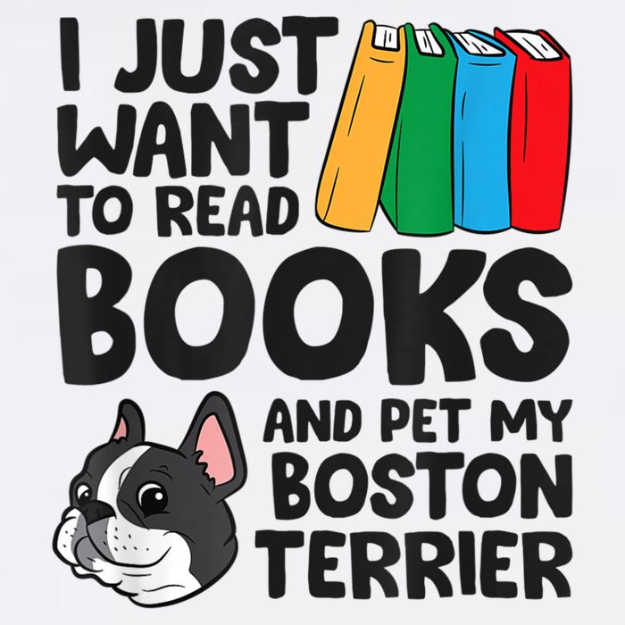 I Just Want To Read Books And Pet My Boston Terrier Sustainable Bucket Hat
