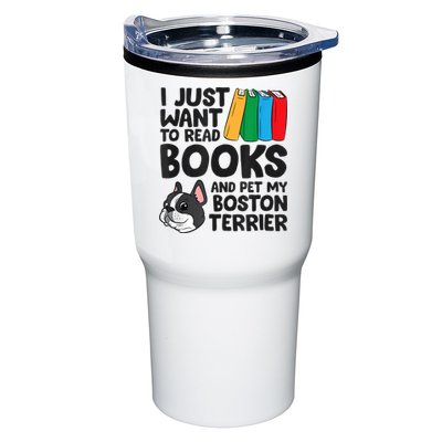 I Just Want To Read Books And Pet My Boston Terrier Tumbler