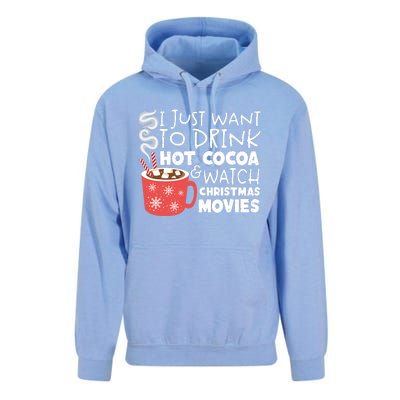 I Just Want To Drink Hot Cocoa And Watch Christmas Movie Merry Christmas Unisex Surf Hoodie