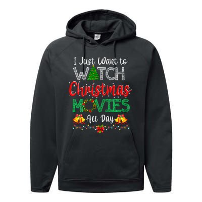 I Just Want To Watch Christmas Movies Funny Xmas Gifts Performance Fleece Hoodie