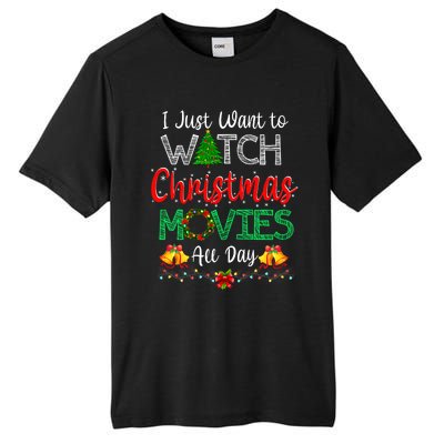 I Just Want To Watch Christmas Movies Funny Xmas Gifts Tall Fusion ChromaSoft Performance T-Shirt