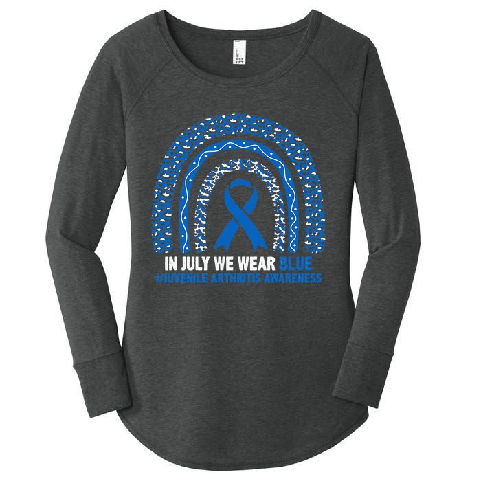 In July We Wear Blue Juvenile Arthritis Women's Perfect Tri Tunic Long Sleeve Shirt