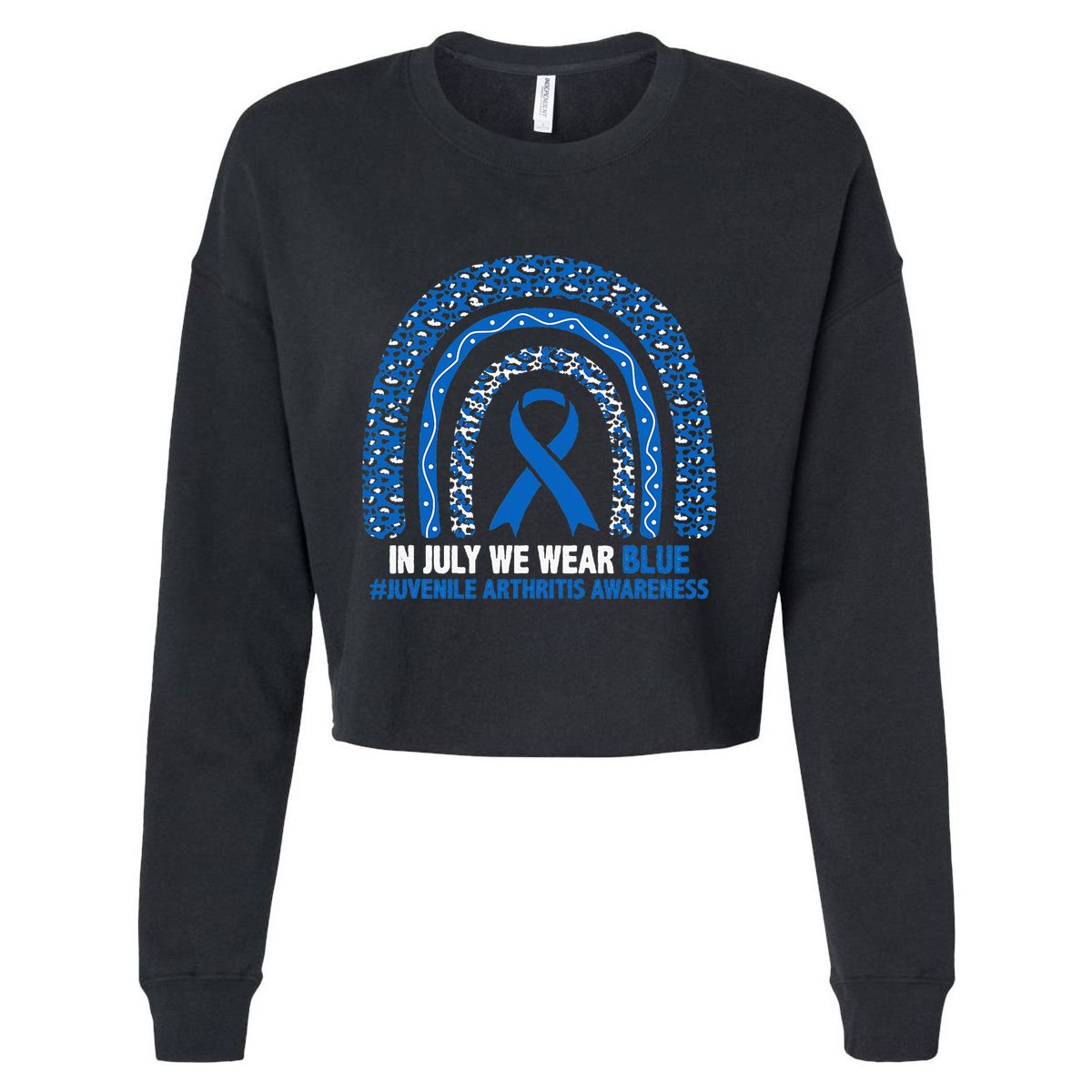In July We Wear Blue Juvenile Arthritis Cropped Pullover Crew