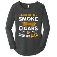 I Just Want To Smoke Cigars And Drink My Beer Cigar Women's Perfect Tri Tunic Long Sleeve Shirt