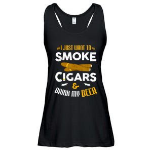 I Just Want To Smoke Cigars And Drink My Beer Cigar Ladies Essential Flowy Tank