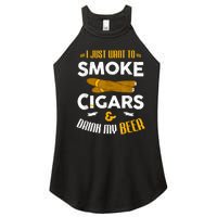 I Just Want To Smoke Cigars And Drink My Beer Cigar Women's Perfect Tri Rocker Tank