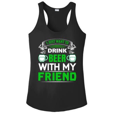 I Just Want To Drink Beer With My Friends Ladies PosiCharge Competitor Racerback Tank