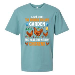 I Just Want To Work In My Garden And Hang Out With Chickens Sueded Cloud Jersey T-Shirt