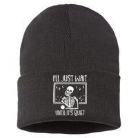 Ill Just Wait Until Its Quiet Teacher Lazy Halloween Costume Sustainable Knit Beanie