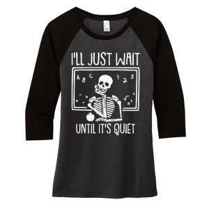 Ill Just Wait Until Its Quiet Teacher Lazy Halloween Costume Women's Tri-Blend 3/4-Sleeve Raglan Shirt