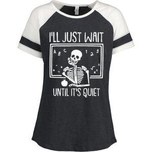 Ill Just Wait Until Its Quiet Teacher Lazy Halloween Costume Enza Ladies Jersey Colorblock Tee