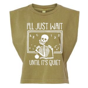 Ill Just Wait Until Its Quiet Teacher Lazy Halloween Costume Garment-Dyed Women's Muscle Tee