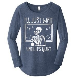 Ill Just Wait Until Its Quiet Teacher Lazy Halloween Costume Women's Perfect Tri Tunic Long Sleeve Shirt