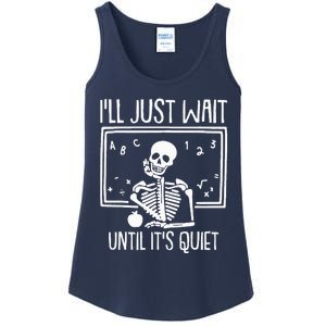 Ill Just Wait Until Its Quiet Teacher Lazy Halloween Costume Ladies Essential Tank