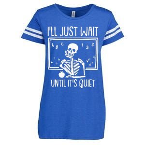 Ill Just Wait Until Its Quiet Teacher Lazy Halloween Costume Enza Ladies Jersey Football T-Shirt