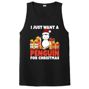 I Just Want A Penguin For Christmas Cute Penguin Christmas Gift PosiCharge Competitor Tank