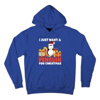 I Just Want A Penguin For Christmas Cute Penguin Christmas Gift Hoodie