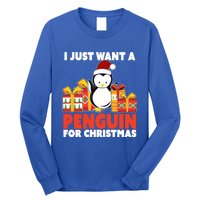 I Just Want A Penguin For Christmas Cute Penguin Christmas Gift Long Sleeve Shirt