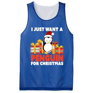 I Just Want A Penguin For Christmas Cute Penguin Christmas Gift Mesh Reversible Basketball Jersey Tank