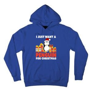 I Just Want A Penguin For Christmas Cute Penguin Christmas Gift Tall Hoodie