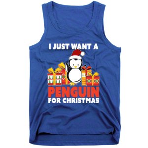 I Just Want A Penguin For Christmas Cute Penguin Christmas Gift Tank Top