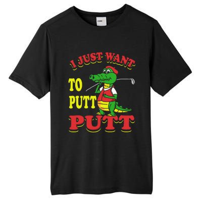 I Just Want To Putt Mini Golf Tall Fusion ChromaSoft Performance T-Shirt