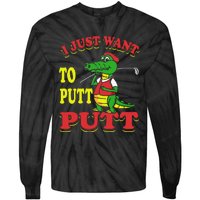 I Just Want To Putt Mini Golf Tie-Dye Long Sleeve Shirt