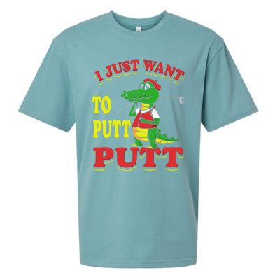 I Just Want To Putt Mini Golf Sueded Cloud Jersey T-Shirt