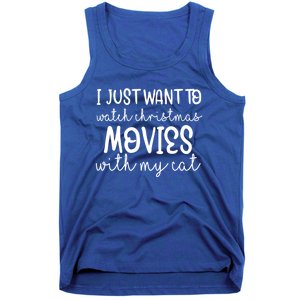 I Just Want To Watch Christmas Movies With My Cat Funny San Cute Gift Tank Top