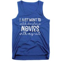 I Just Want To Watch Christmas Movies With My Cat Funny San Cute Gift Tank Top