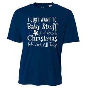 I Just Want To Bake Stuff And Watch Christmas Movies Red Cooling Performance Crew T-Shirt