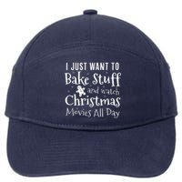 I Just Want To Bake Stuff And Watch Christmas Movies Red 7-Panel Snapback Hat