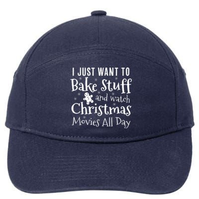 I Just Want To Bake Stuff And Watch Christmas Movies Red 7-Panel Snapback Hat