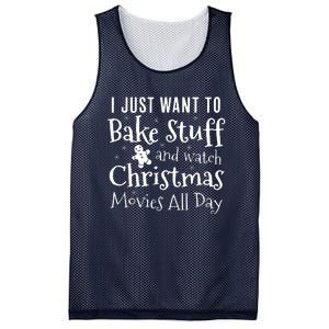 I Just Want To Bake Stuff And Watch Christmas Movies Red Mesh Reversible Basketball Jersey Tank