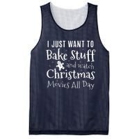 I Just Want To Bake Stuff And Watch Christmas Movies Red Mesh Reversible Basketball Jersey Tank