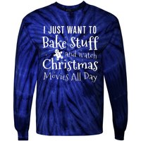 I Just Want To Bake Stuff And Watch Christmas Movies Red Tie-Dye Long Sleeve Shirt