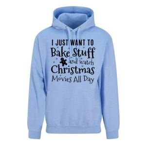 I Just Want To Bake Stuff And Watch Christmas Movies Red Unisex Surf Hoodie