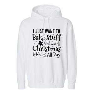 I Just Want To Bake Stuff And Watch Christmas Movies Red Garment-Dyed Fleece Hoodie