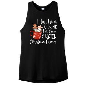 I Just Want To Drink Hot Cocoa And Watch Christmas Movies Ladies PosiCharge Tri-Blend Wicking Tank