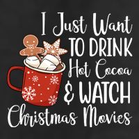 I Just Want To Drink Hot Cocoa And Watch Christmas Movies 7 Panel Mesh Trucker Snapback Hat