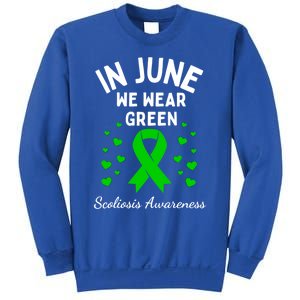 In June We Wear Green Ribbon Heart Scoliosis Awareness Gift Sweatshirt