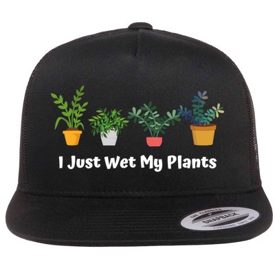 I Just Wet My Plants Funny Gardening Gardener Succulent Gift Cute Gift Flatbill Hat