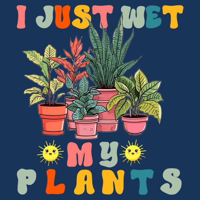 I Just Wet My Plants Funny Gardener Gardening Lover Wo 7 Panel Mesh Trucker Snapback Hat