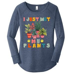 I Just Wet My Plants Funny Gardener Gardening Lover Wo Women's Perfect Tri Tunic Long Sleeve Shirt