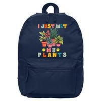 I Just Wet My Plants Funny Gardener Gardening Lover Wo 16 in Basic Backpack