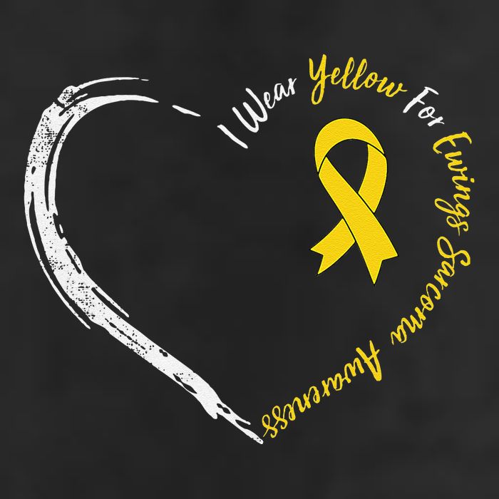 In July We Wear Yellow Ewing Sarcoma Awareness Ribbon 7 Panel Mesh Trucker Snapback Hat