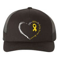 In July We Wear Yellow Ewing Sarcoma Awareness Ribbon Yupoong Adult 5-Panel Trucker Hat